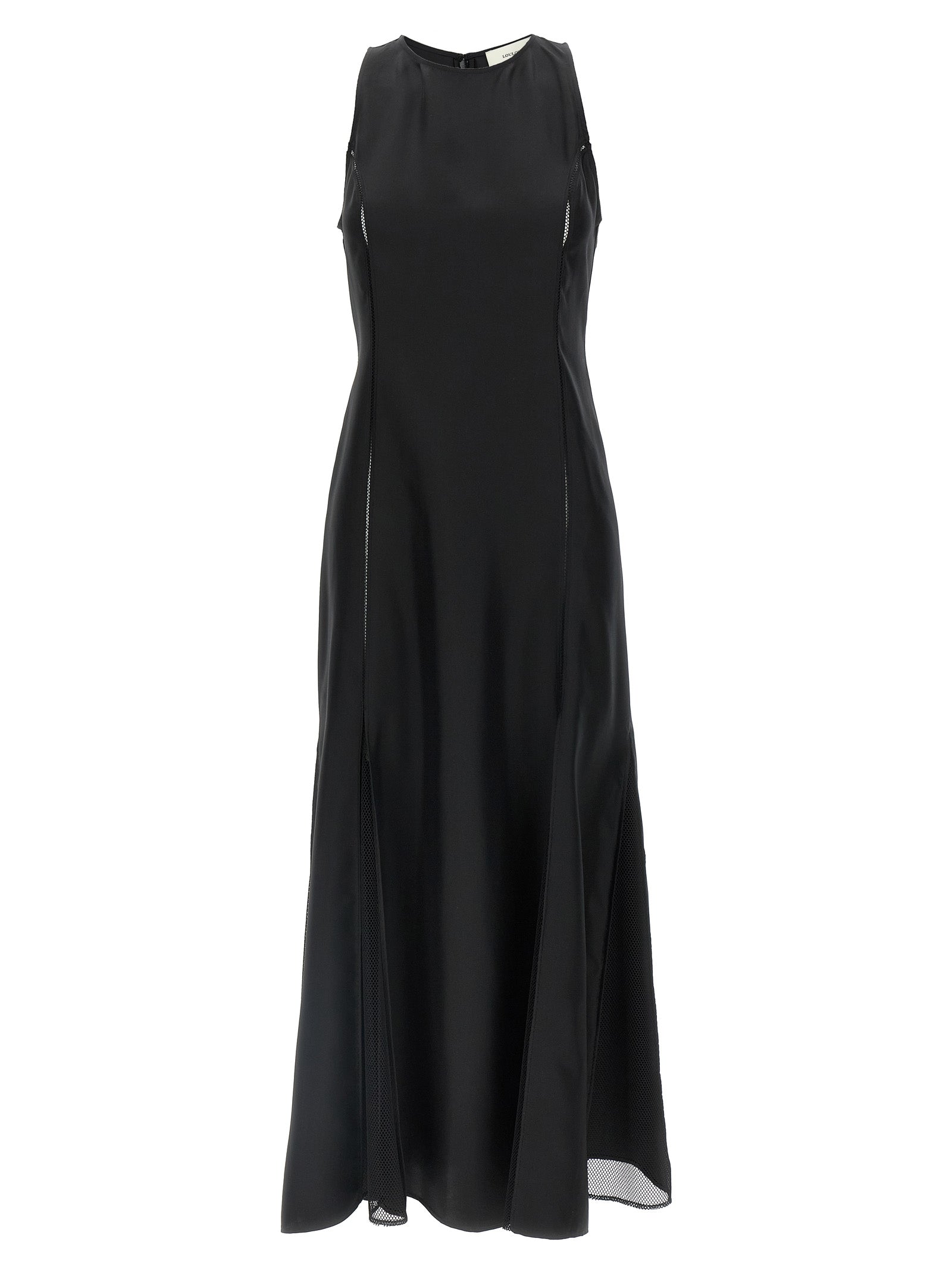 Loulou De Saison Black Silk Midi Women's Dress
