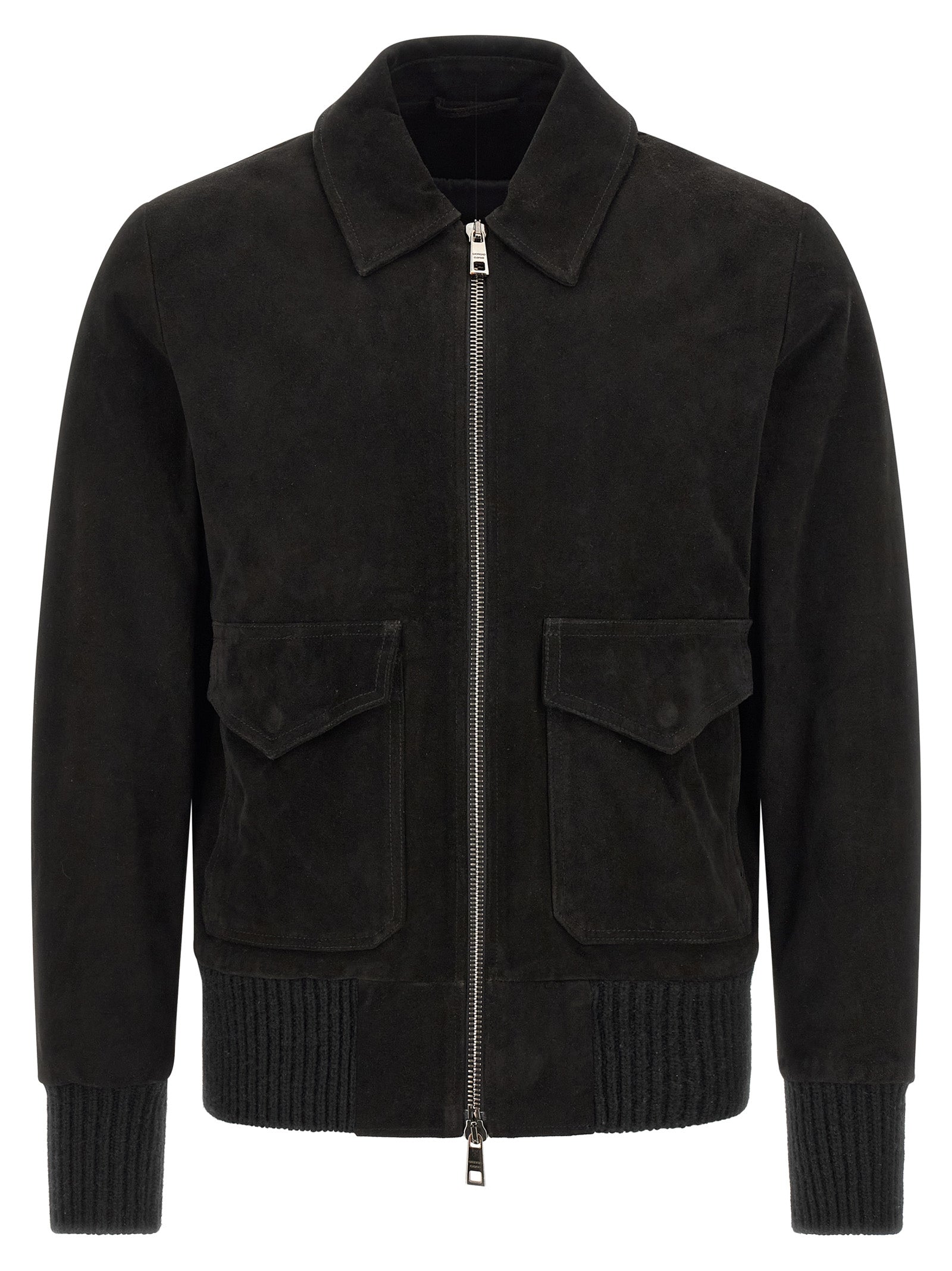 GIORGIO BRATO Black Lamb Leather Leather Men's Jacket