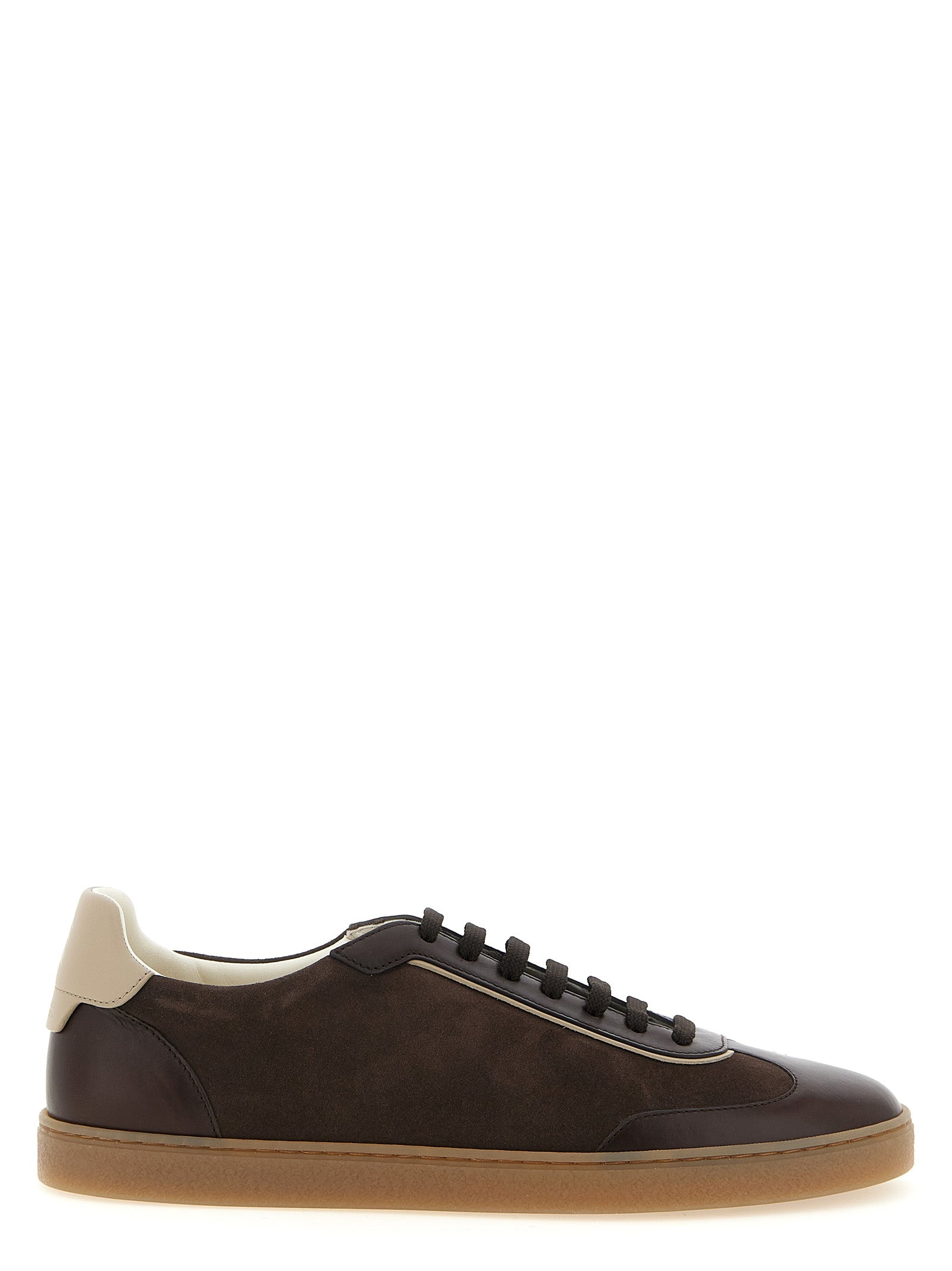 Brunello Cucinelli Brown Calfskin Low Top Men's Sneakers