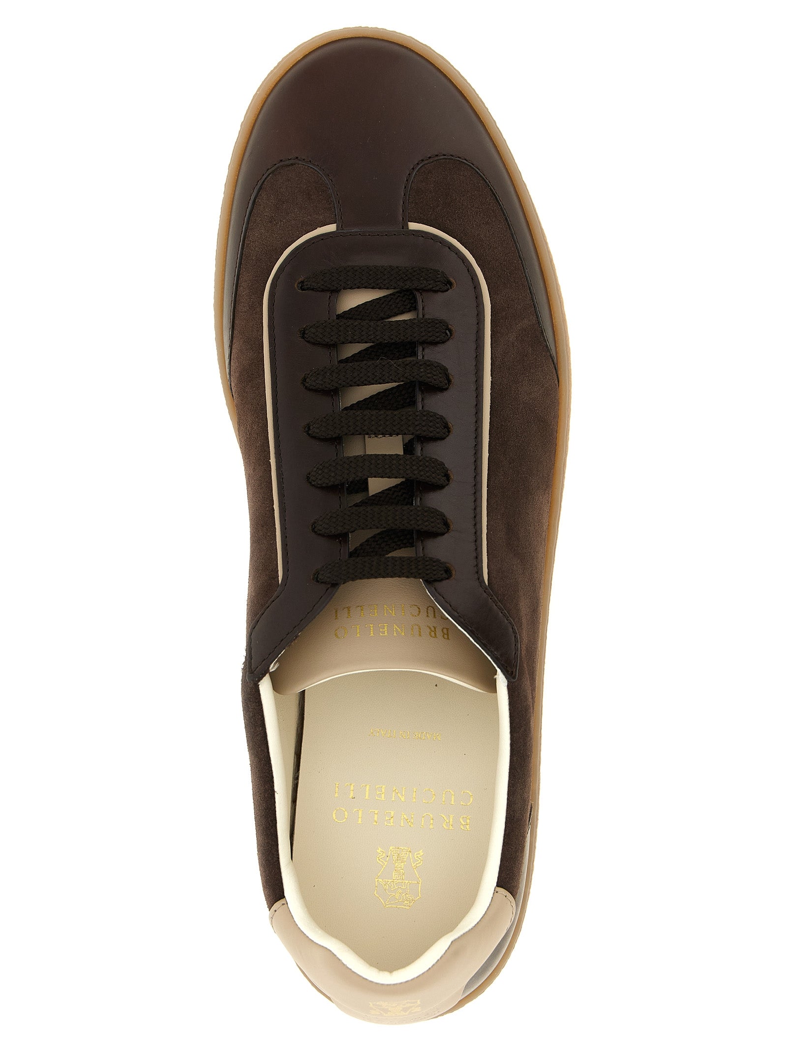 Brunello Cucinelli Brown Calfskin Low Top Men's Sneakers