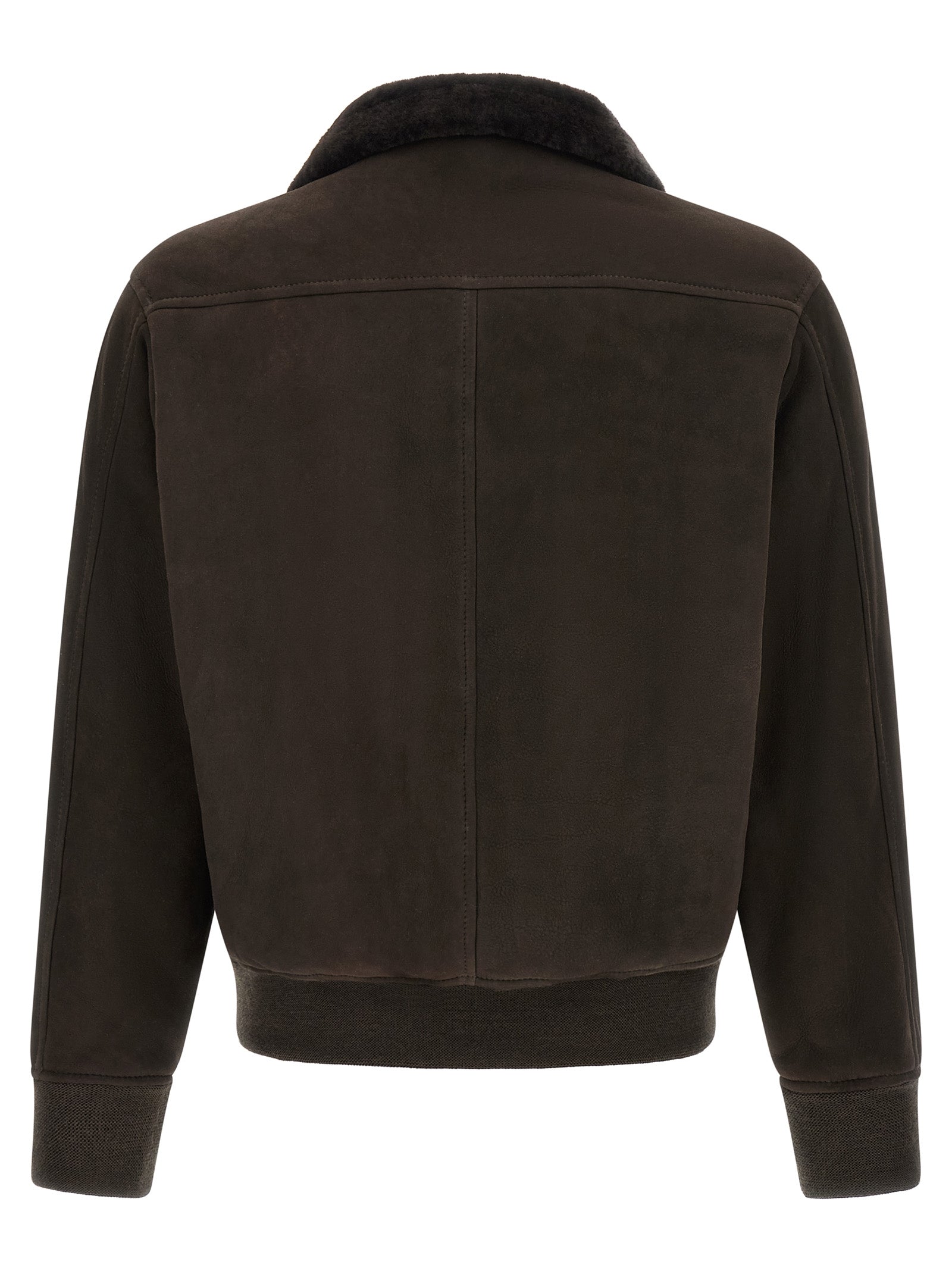 GIORGIO BRATO Brown Lamb Leather Leather Men's Jacket