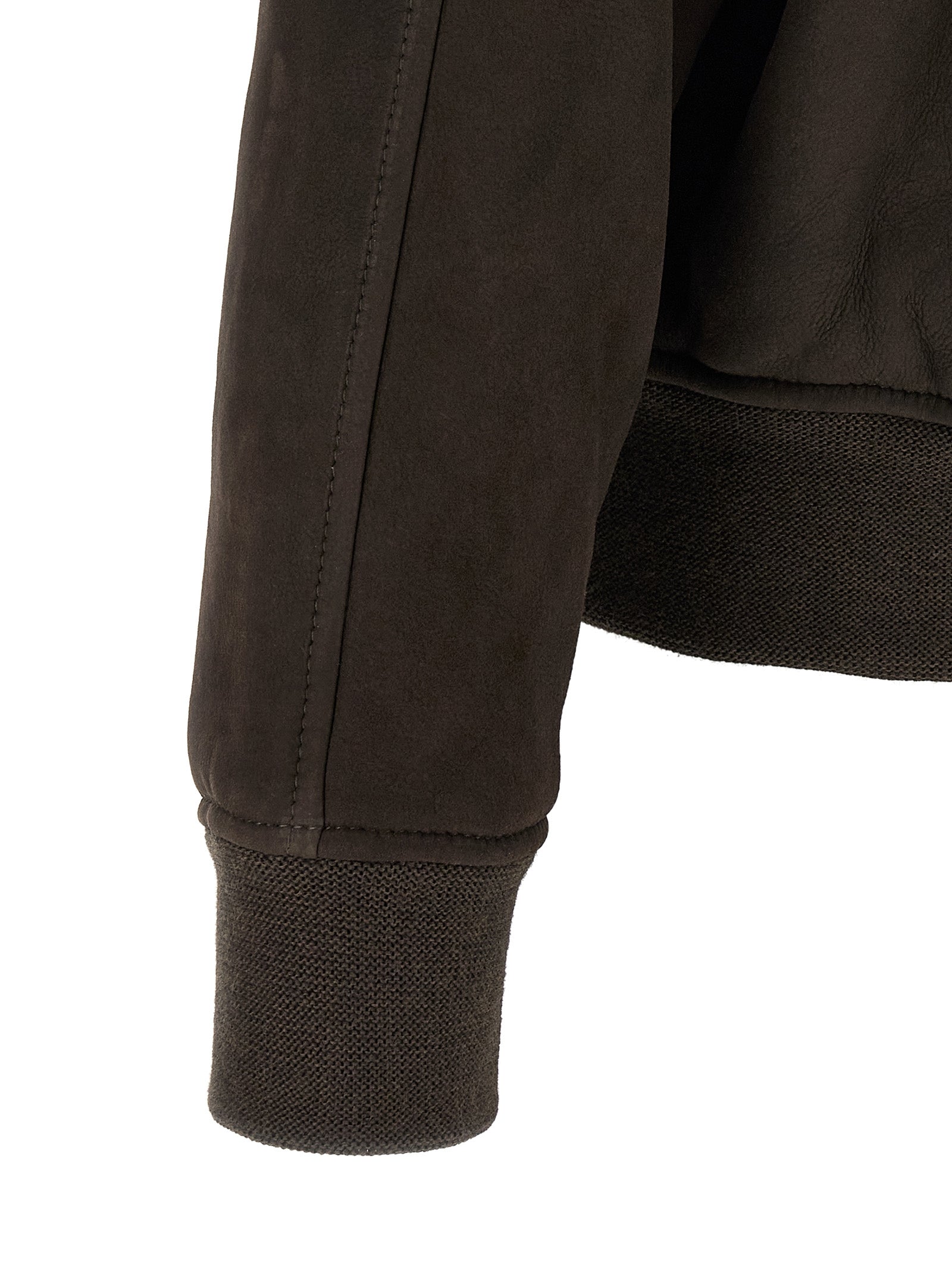 GIORGIO BRATO Brown Lamb Leather Leather Men's Jacket