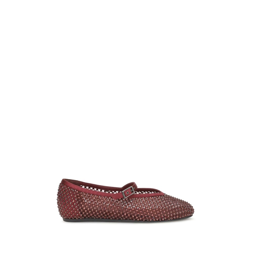 LE SILLA Bordeaux Calf Leather Bos Taurus Ballet Women's Flats