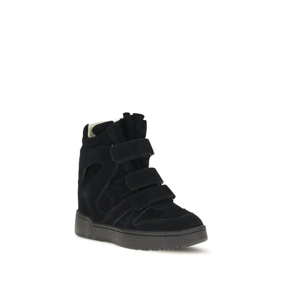 Isabel Marant Black Calf Leather Bos Taurus Women's Sneakers