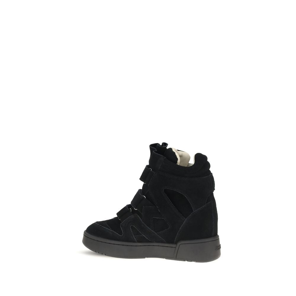 Isabel Marant Black Calf Leather Bos Taurus Women's Sneakers