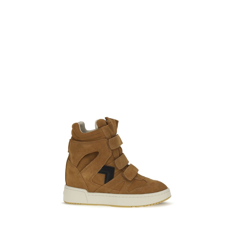 Isabel Marant Brown Calf Leather Bos Taurus High Top Women's Sneakers
