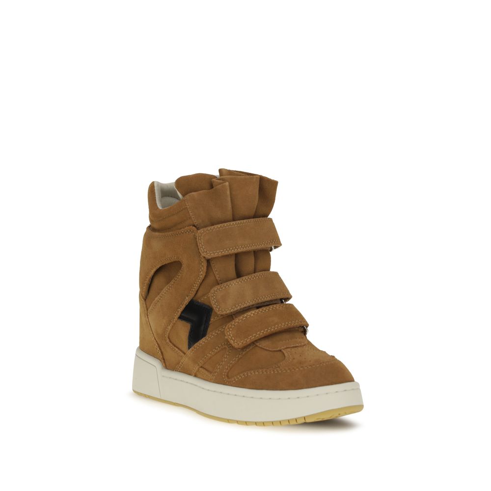 Isabel Marant Brown Calf Leather Bos Taurus High Top Women's Sneakers