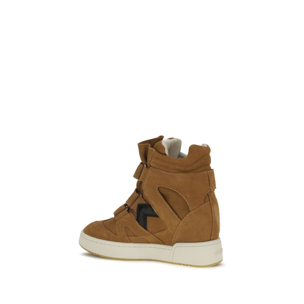 Isabel Marant Brown Calf Leather Bos Taurus High Top Women's Sneakers