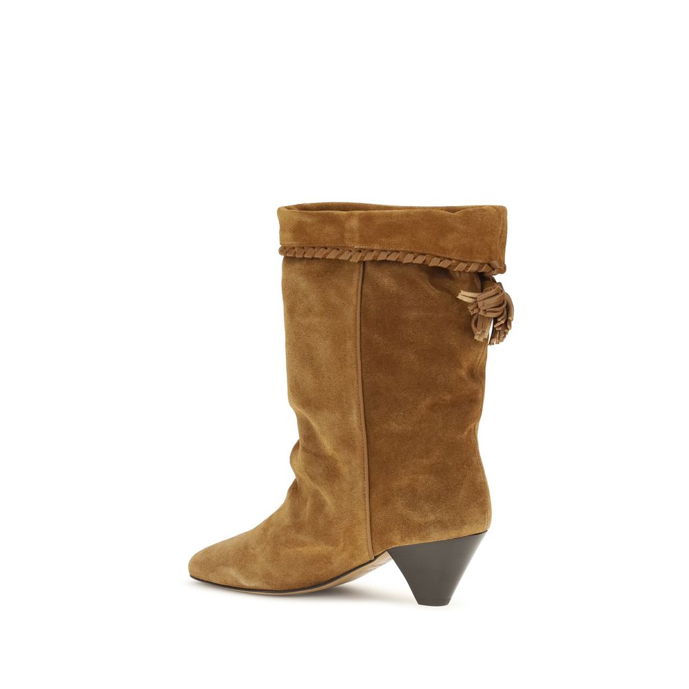 Isabel Marant Brown Calf Leather Bos Taurus Flat Women's Boots