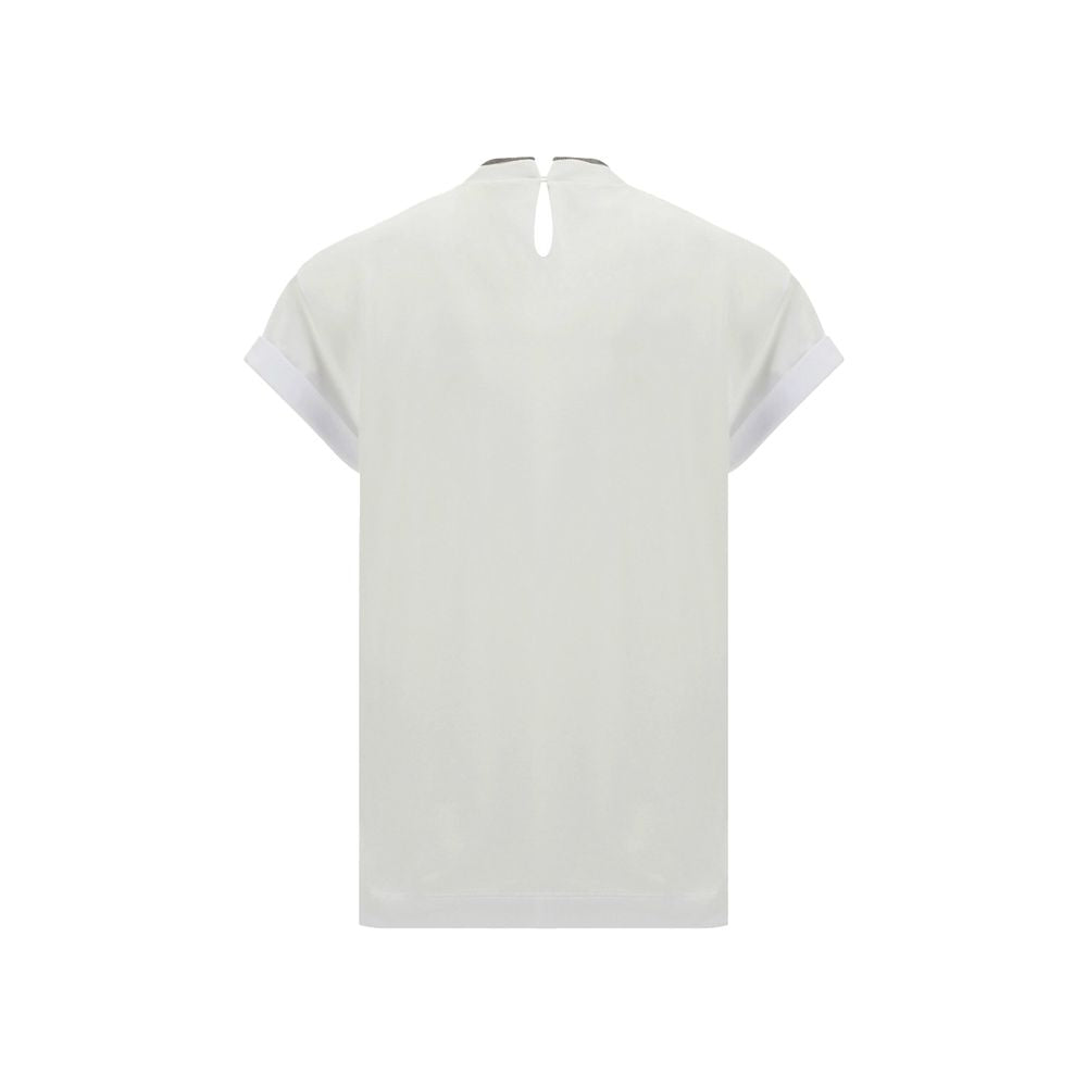 Brunello Cucinelli White Elastane Women's T-Shirt