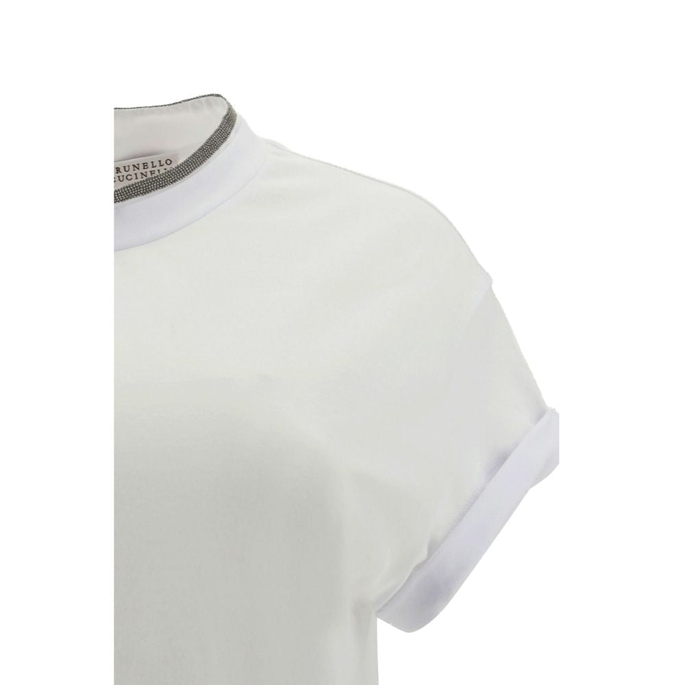 Brunello Cucinelli White Elastane Women's T-Shirt