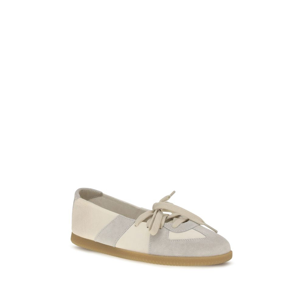 Maison Margiela Beige Calf Leather Bos Taurus Ballet Women's Flats