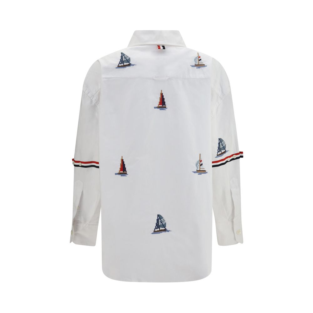 Thom Browne White Cotton Pattern Women's Shirt