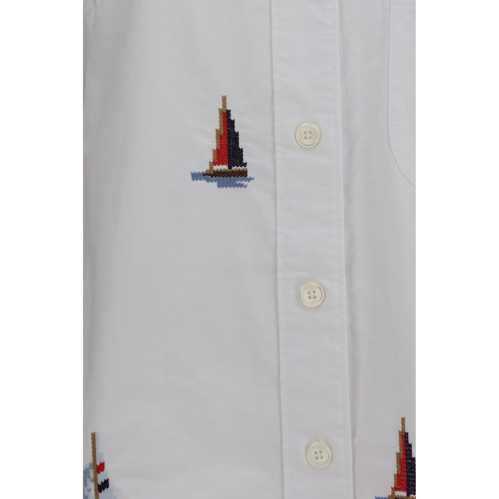 Thom Browne White Cotton Pattern Women's Shirt