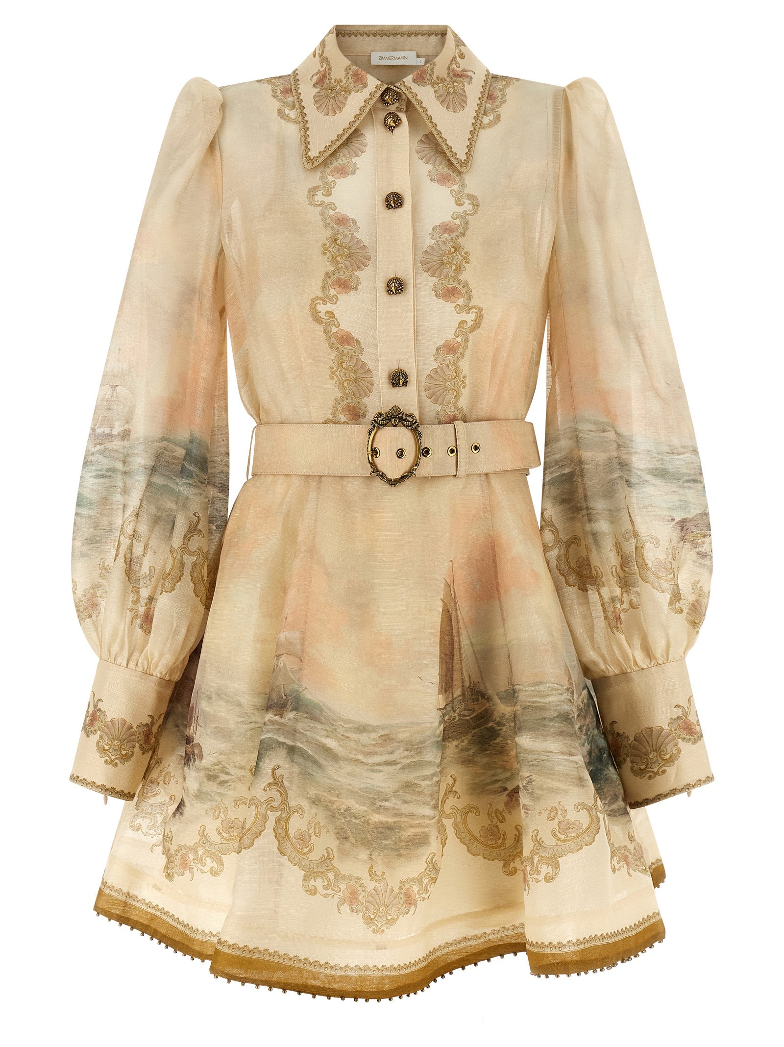 Zimmermann Beige Linen Short Women's Dress