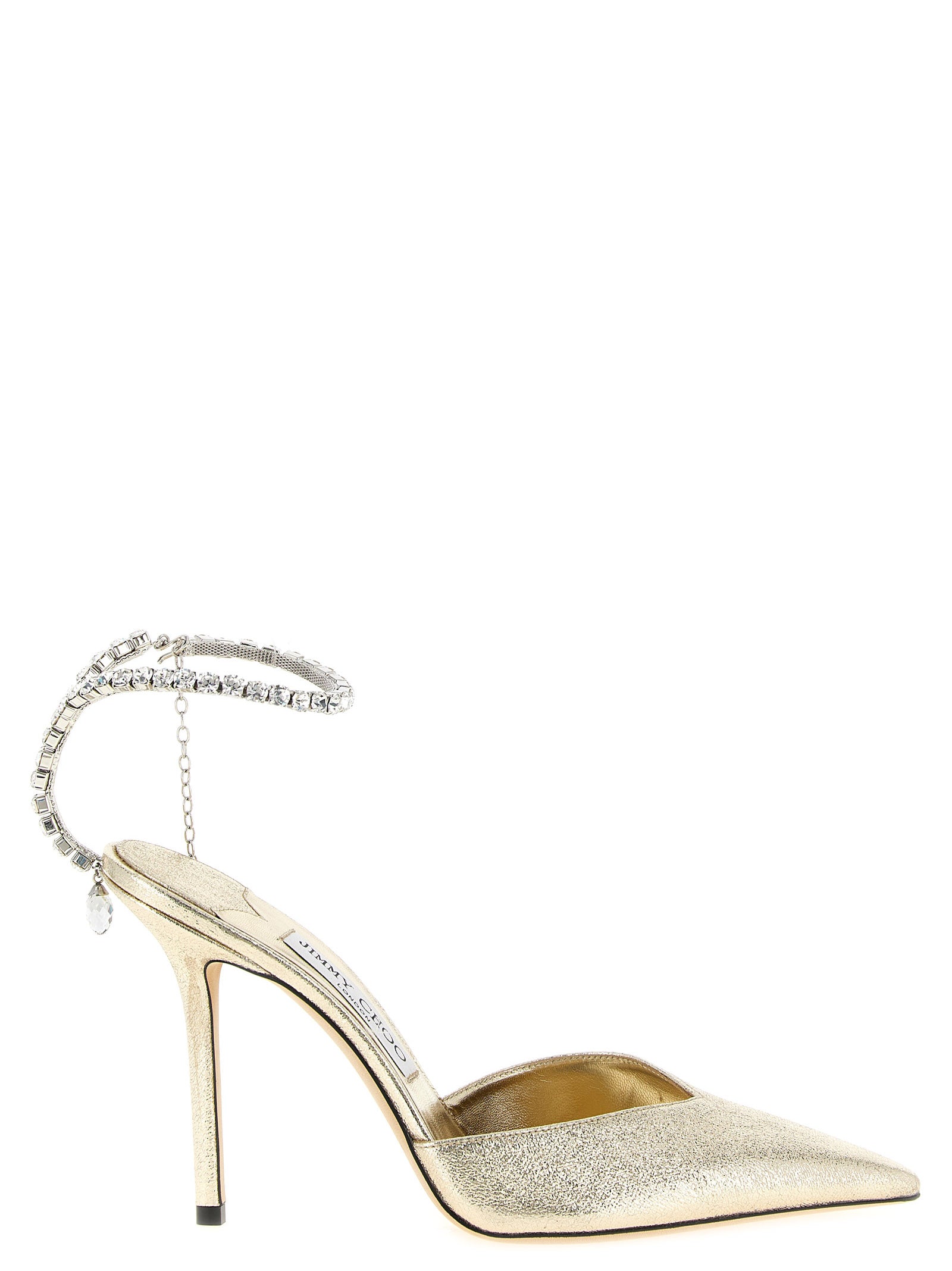 Jimmy Choo Gold Tencel High Heel Women's Pumps