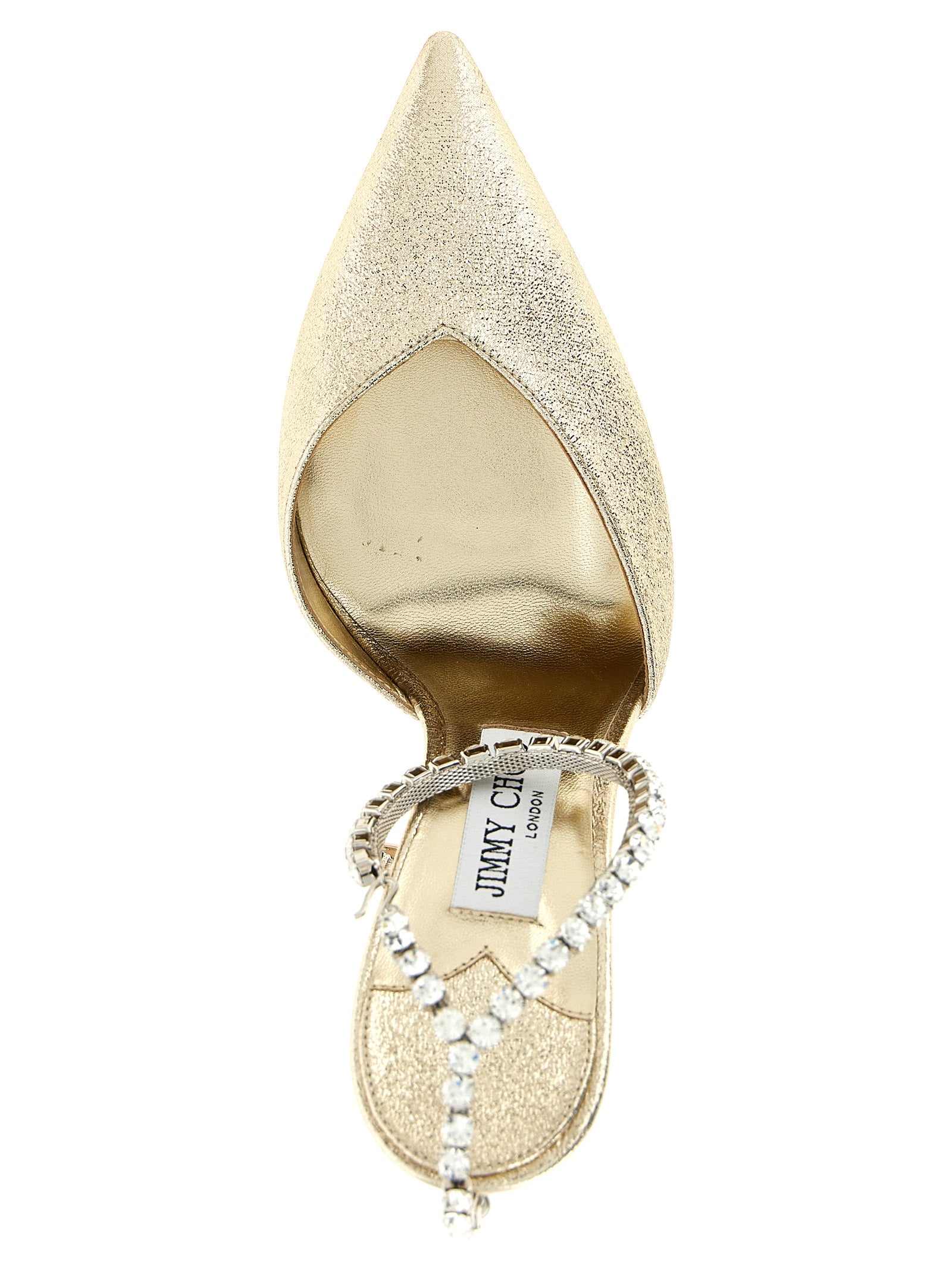 Jimmy Choo Gold Tencel High Heel Women's Pumps