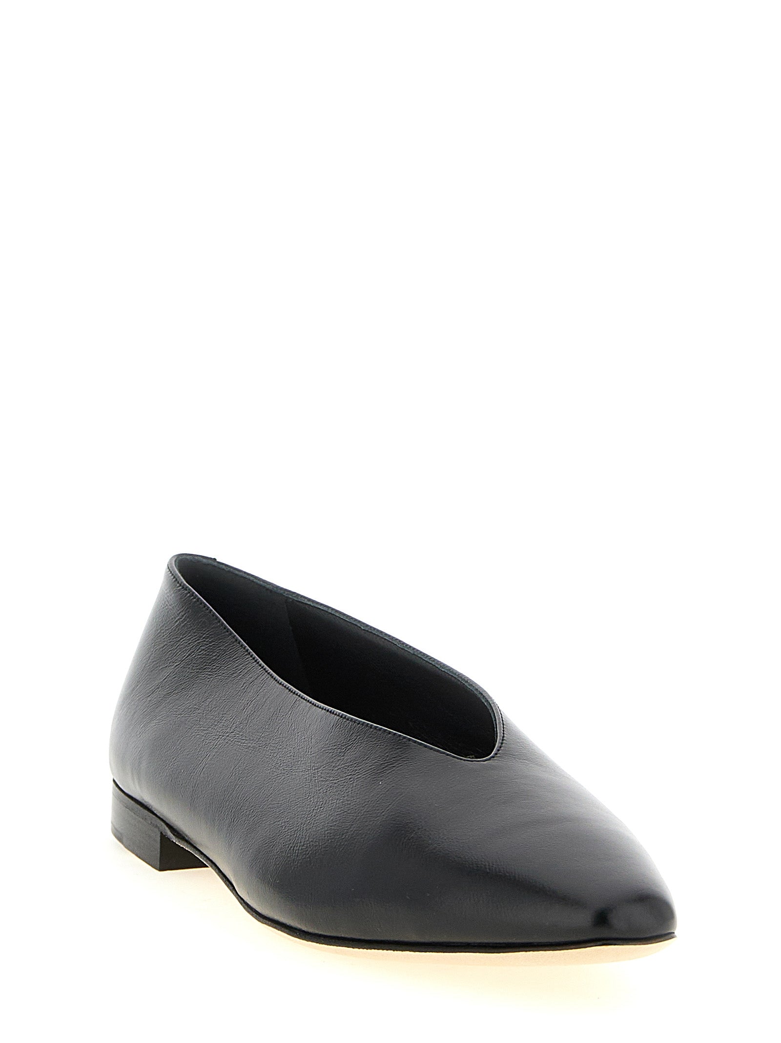 Jimmy Choo Black Leather Ballet Women's Flats