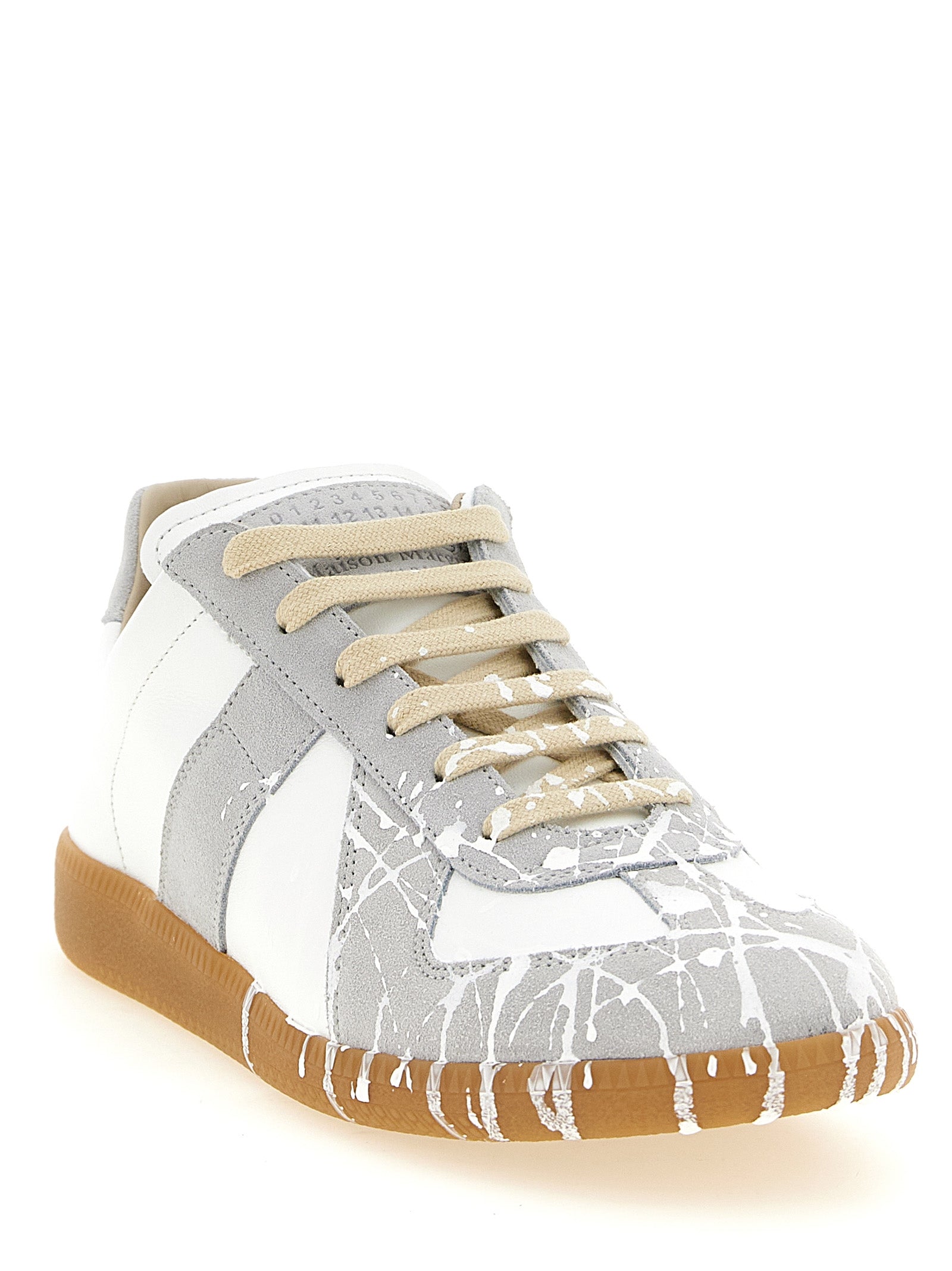 Maison Margiela Gray Calfskin Low Top Men's Sneakers