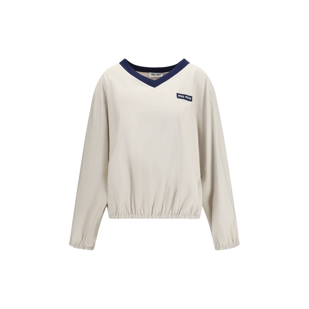 Miu Miu Beige Recycled Polyester Women's Sweatshirt