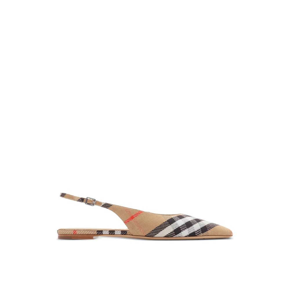 Burberry Brown Fabric Ballet Women's Flats