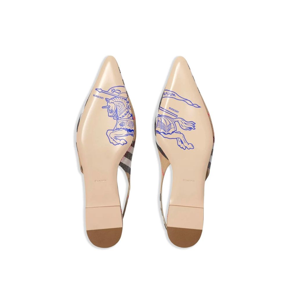 Burberry Brown Fabric Ballet Women's Flats
