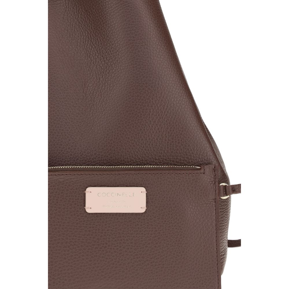 Coccinelle Beige Calf Leather Bos Taurus Shoulder Women's Bag