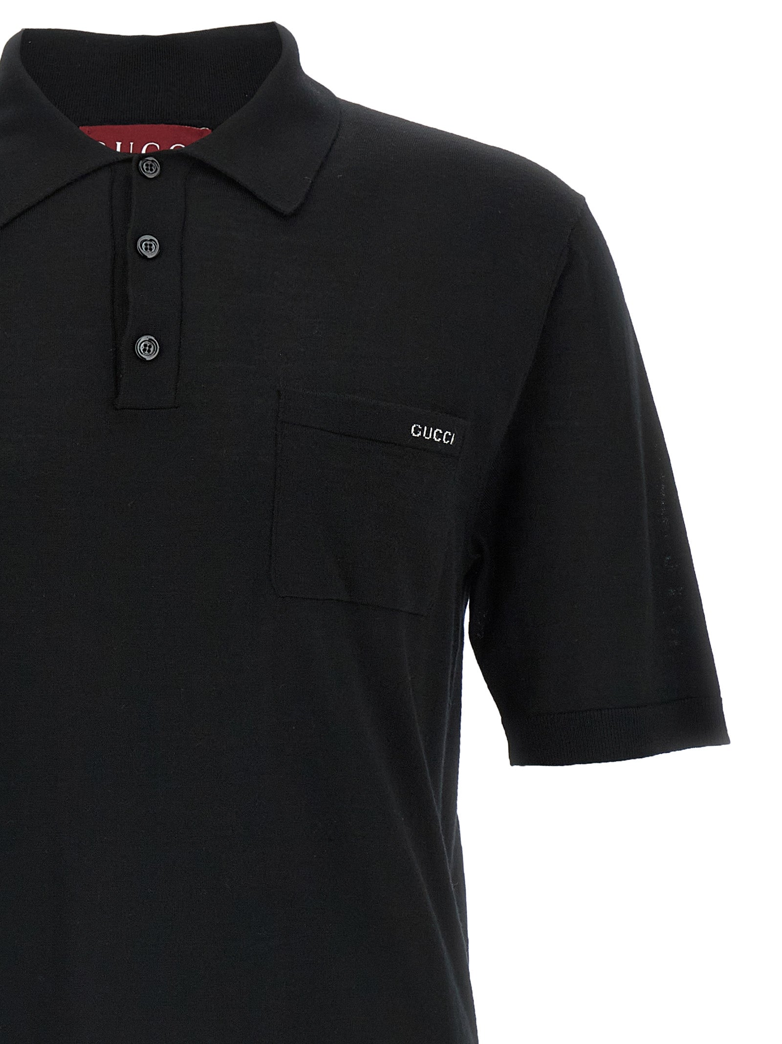 Gucci Black Wool Polo Men's Shirt