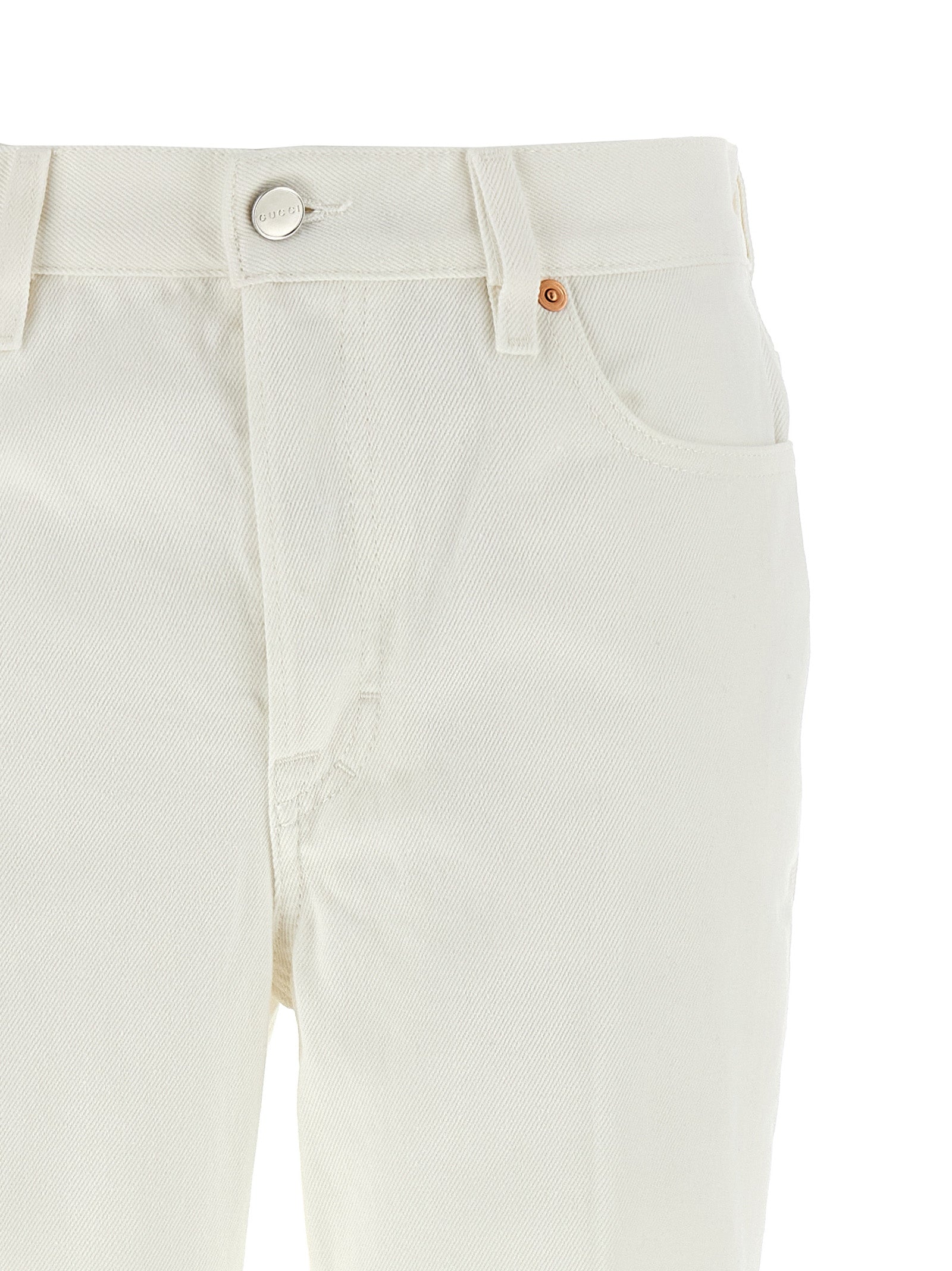 Gucci White Cotton Cropped Women's Jeans