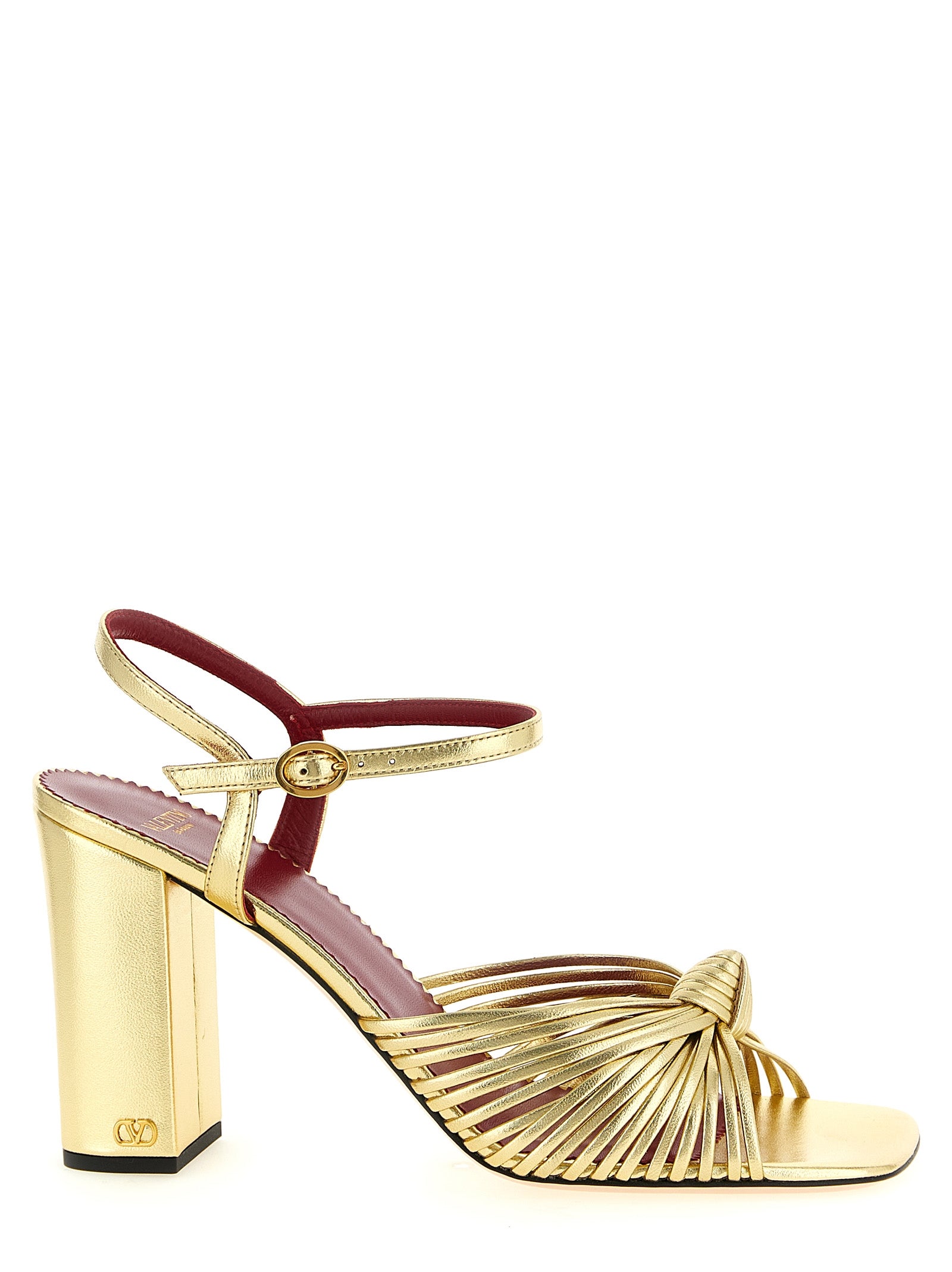 Valentino Garavani Gold Goatskin Stiletto Heel Women's Sandals