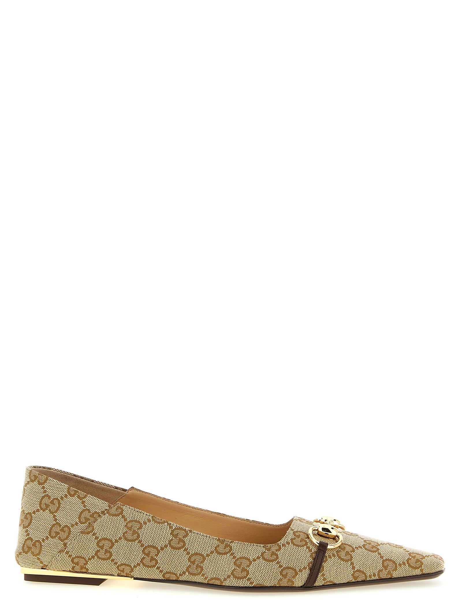 Gucci Beige Polyester Ballet Women's Flats