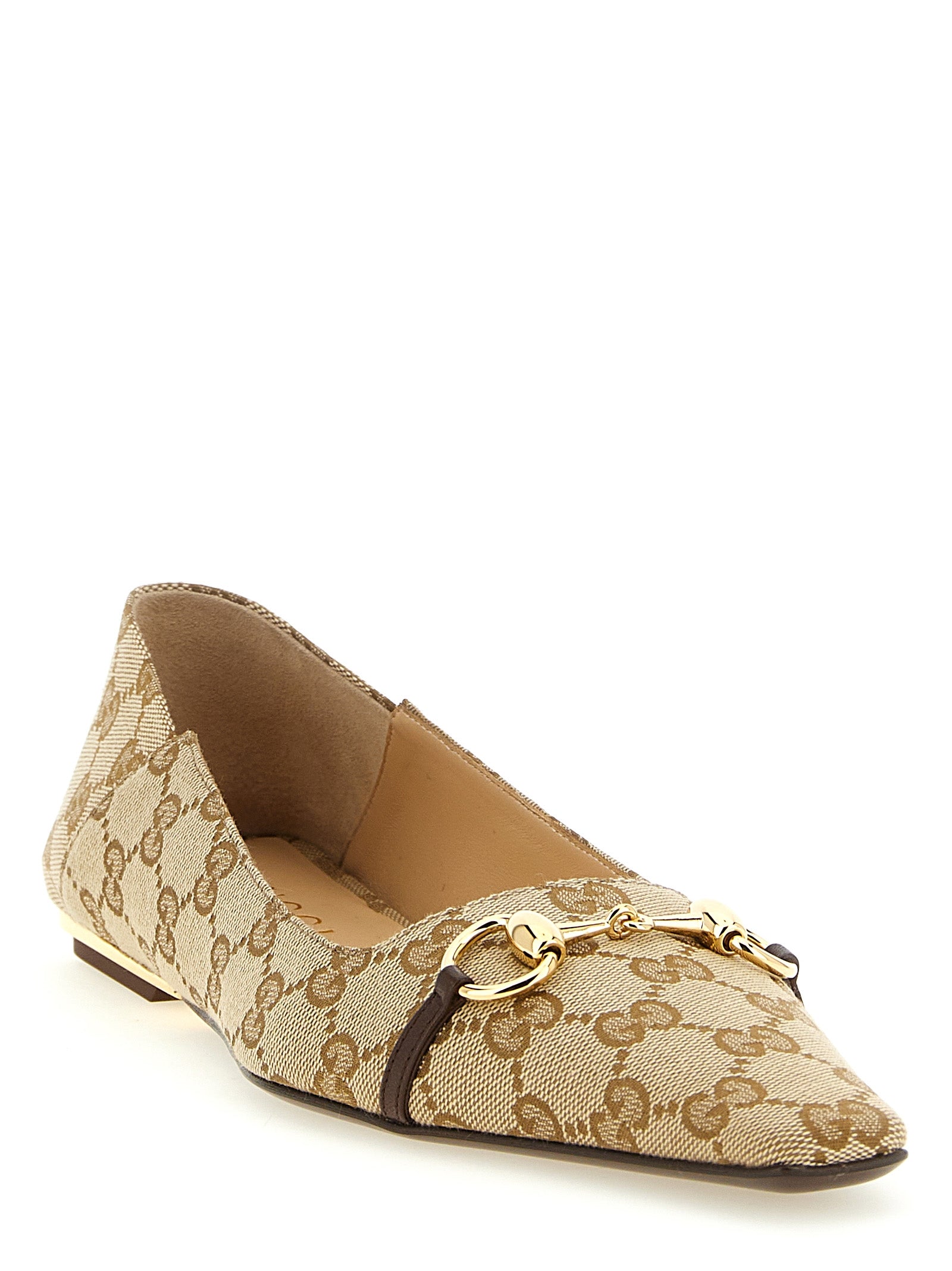 Gucci Beige Polyester Ballet Women's Flats