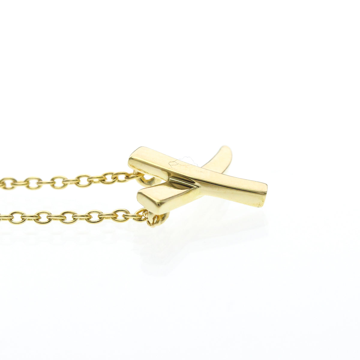 Tiffany & Co. Paloma Picasso Graffiti X Pendant 18K Yellow Gold Gold Yellow_Gold Necklace Jewelry (Pre-Owned)