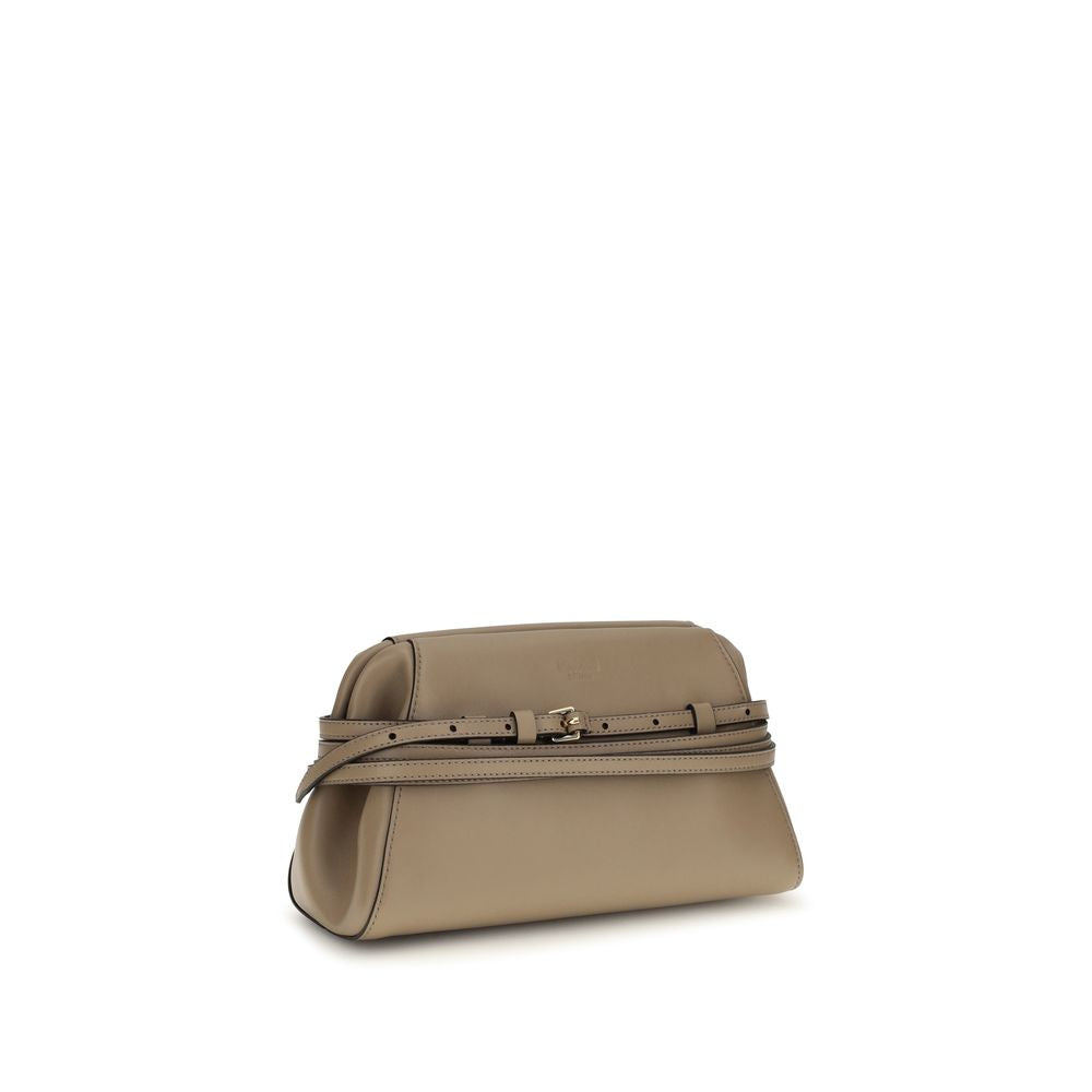 Moschino Beige Goatskin Shoulder Women's Bag
