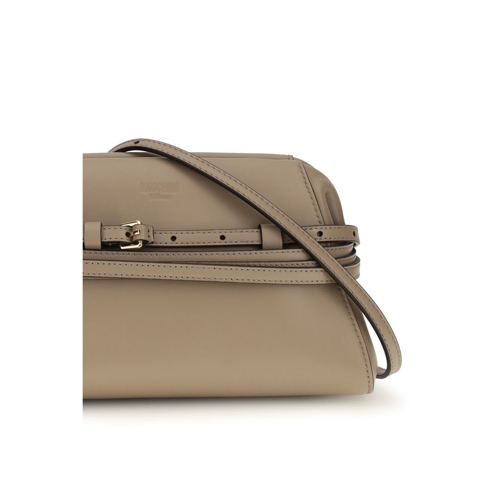 Moschino Beige Goatskin Shoulder Women's Bag