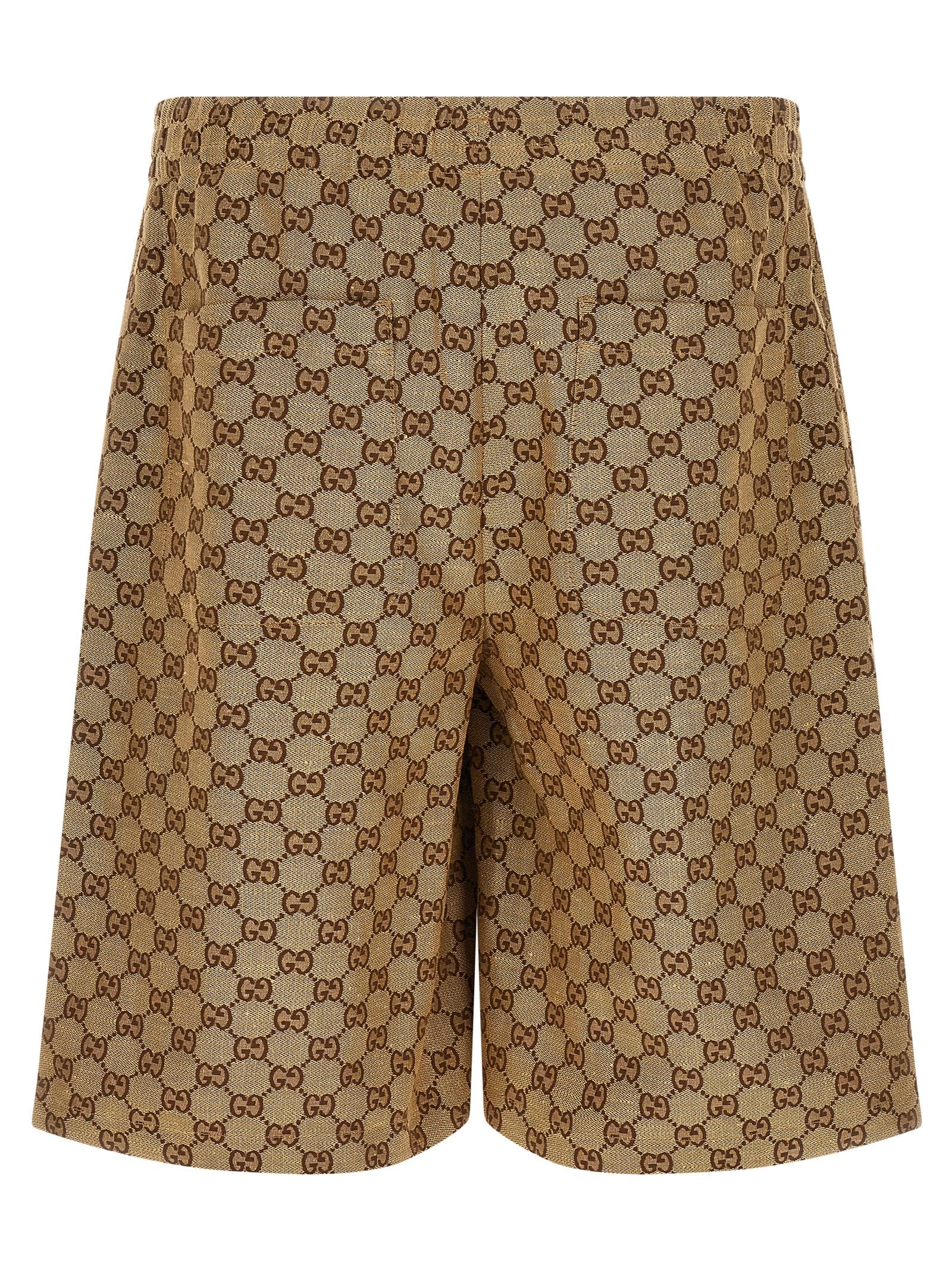 Gucci Beige Linen Bermuda Men's Shorts