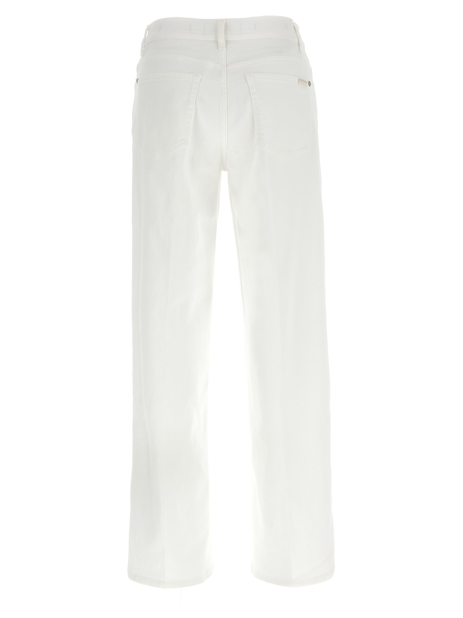 7 For All Mankind White Cotton Straight-Leg Women's Jeans