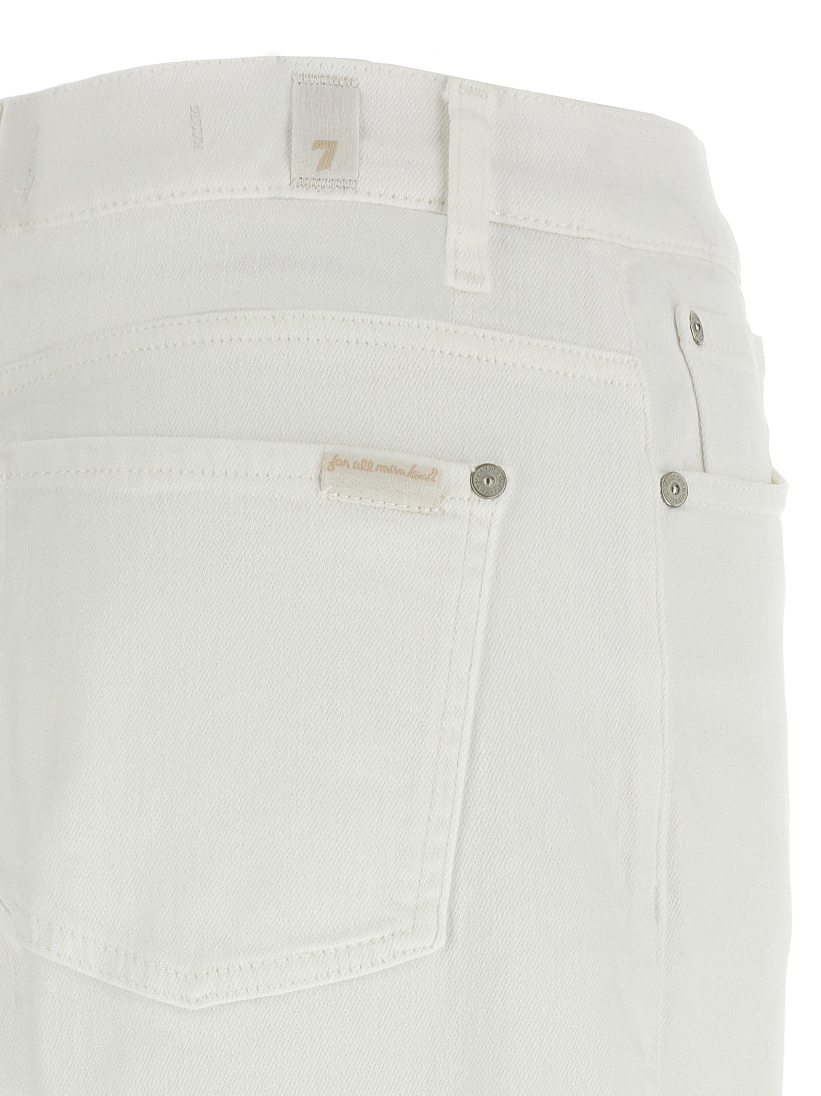 7 For All Mankind White Cotton Straight-Leg Women's Jeans