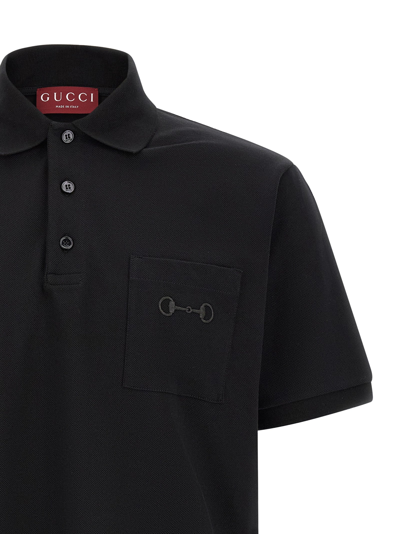 Gucci Black Cotton Polo Men's Shirt