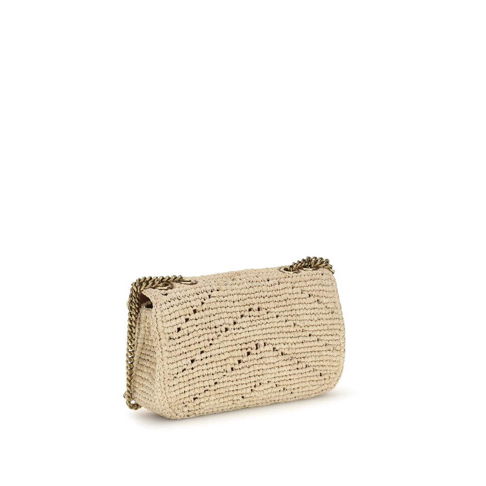 Saint Laurent Beige Raffia Shoulder Women's Bag