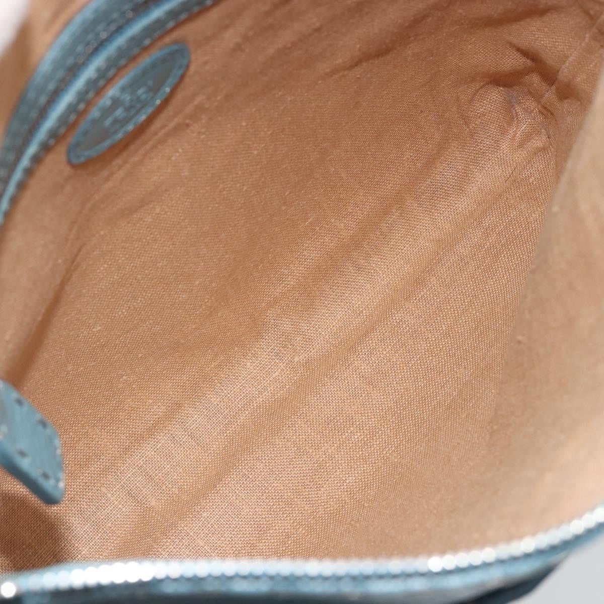 Fendi Vintage Selleria Zip Messenger Leather Blue Leather Shoulder Bag Bag (Pre-Owned)