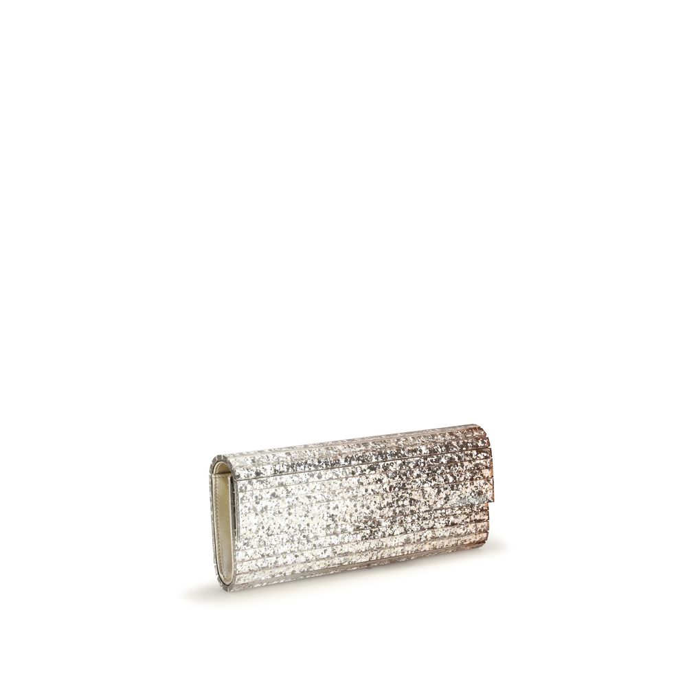 Jimmy Choo Gold Plexiglass Clutch Women's Bag