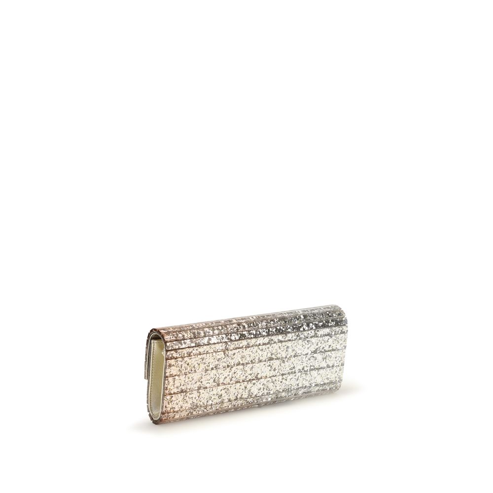Jimmy Choo Gold Plexiglass Clutch Women's Bag