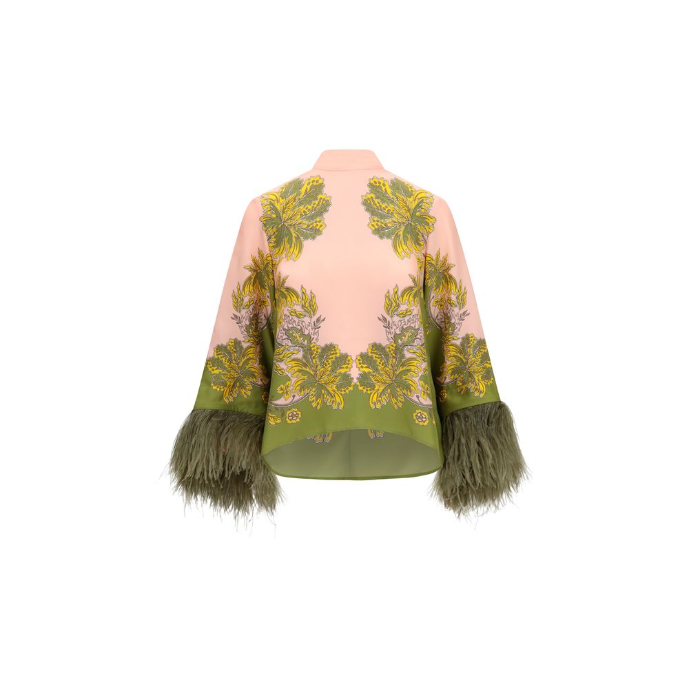 La Double J Multicolor Silk Pattern Women's Shirt