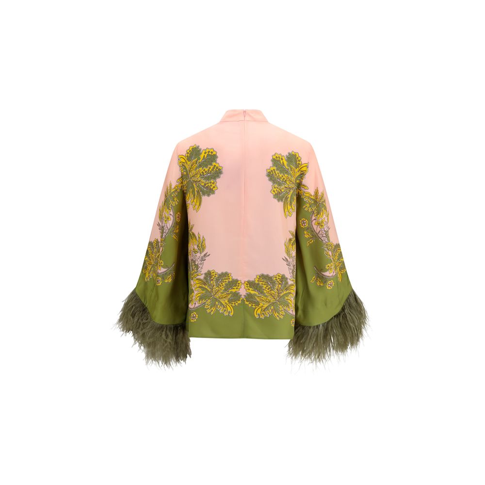 La Double J Multicolor Silk Pattern Women's Shirt
