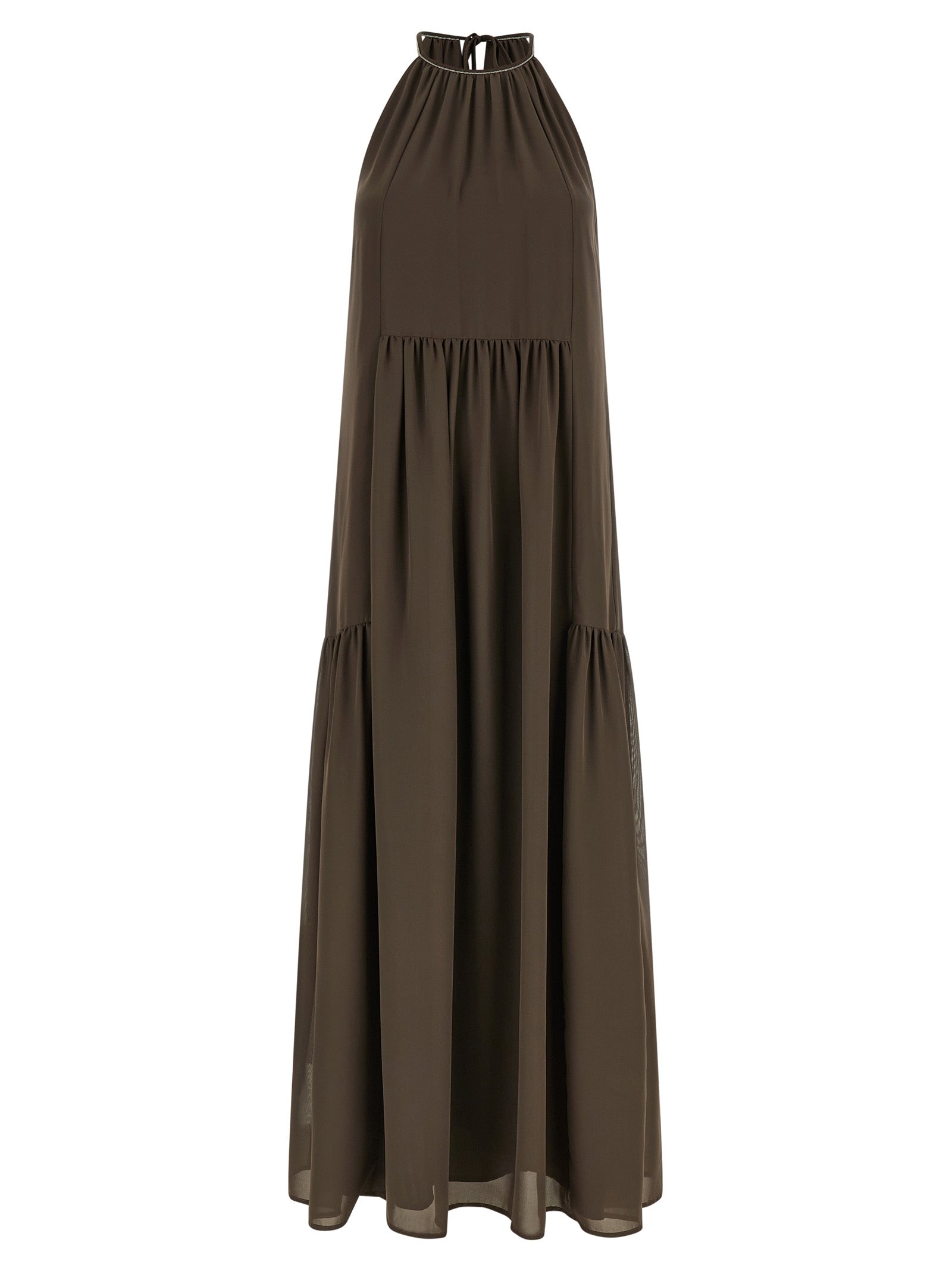 Peserico Brown Polyester Long Women's Dress