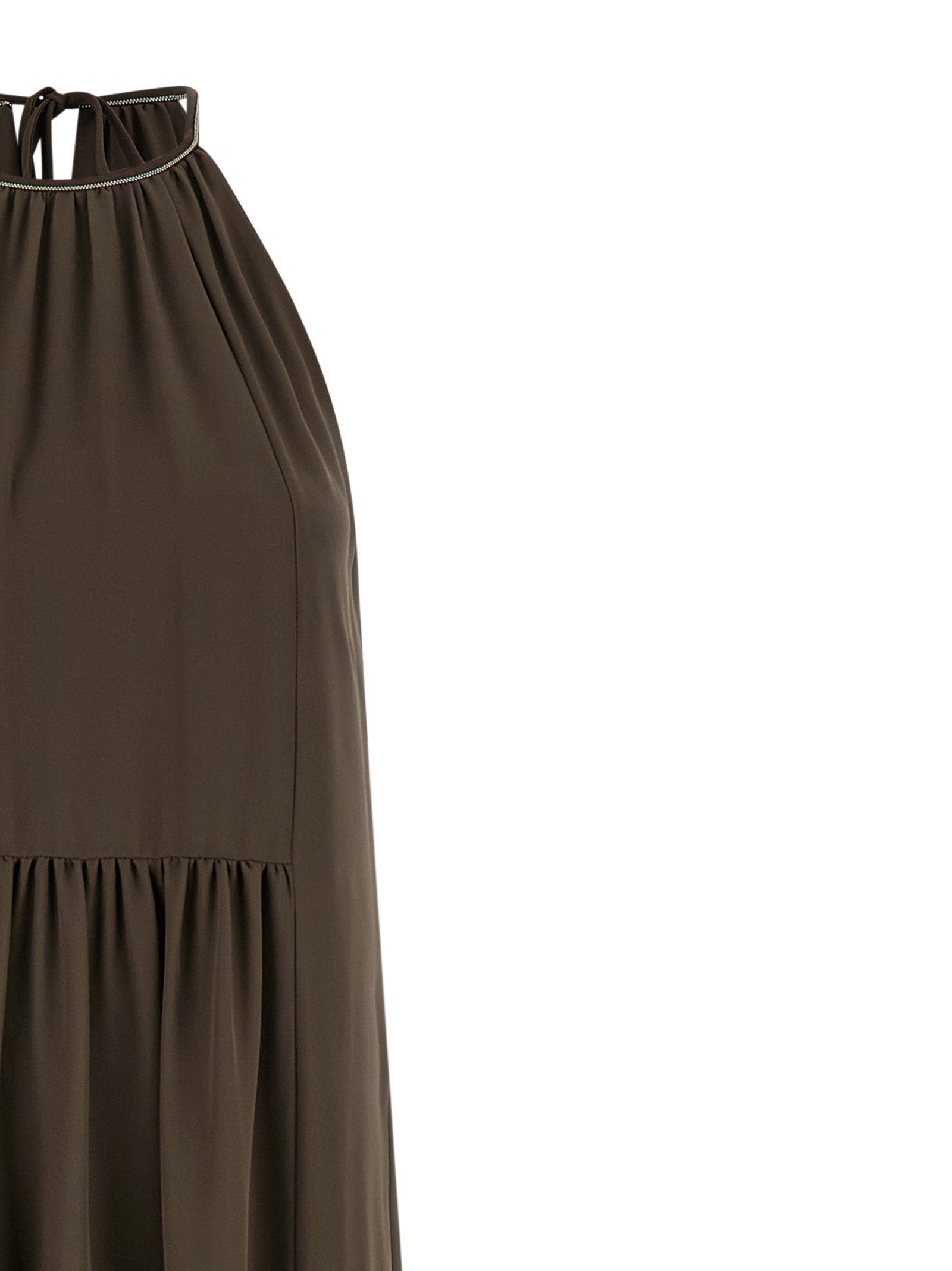 Peserico Brown Polyester Long Women's Dress