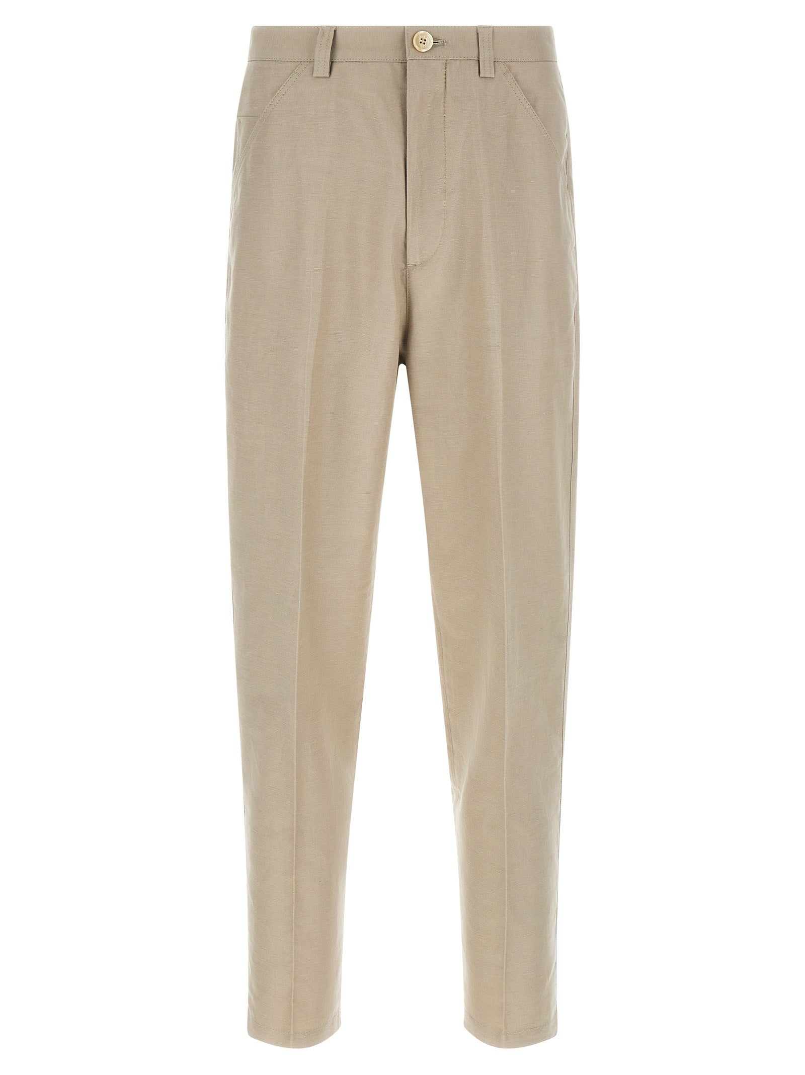 Brunello Cucinelli Brown Cotton Casual Men's Pants