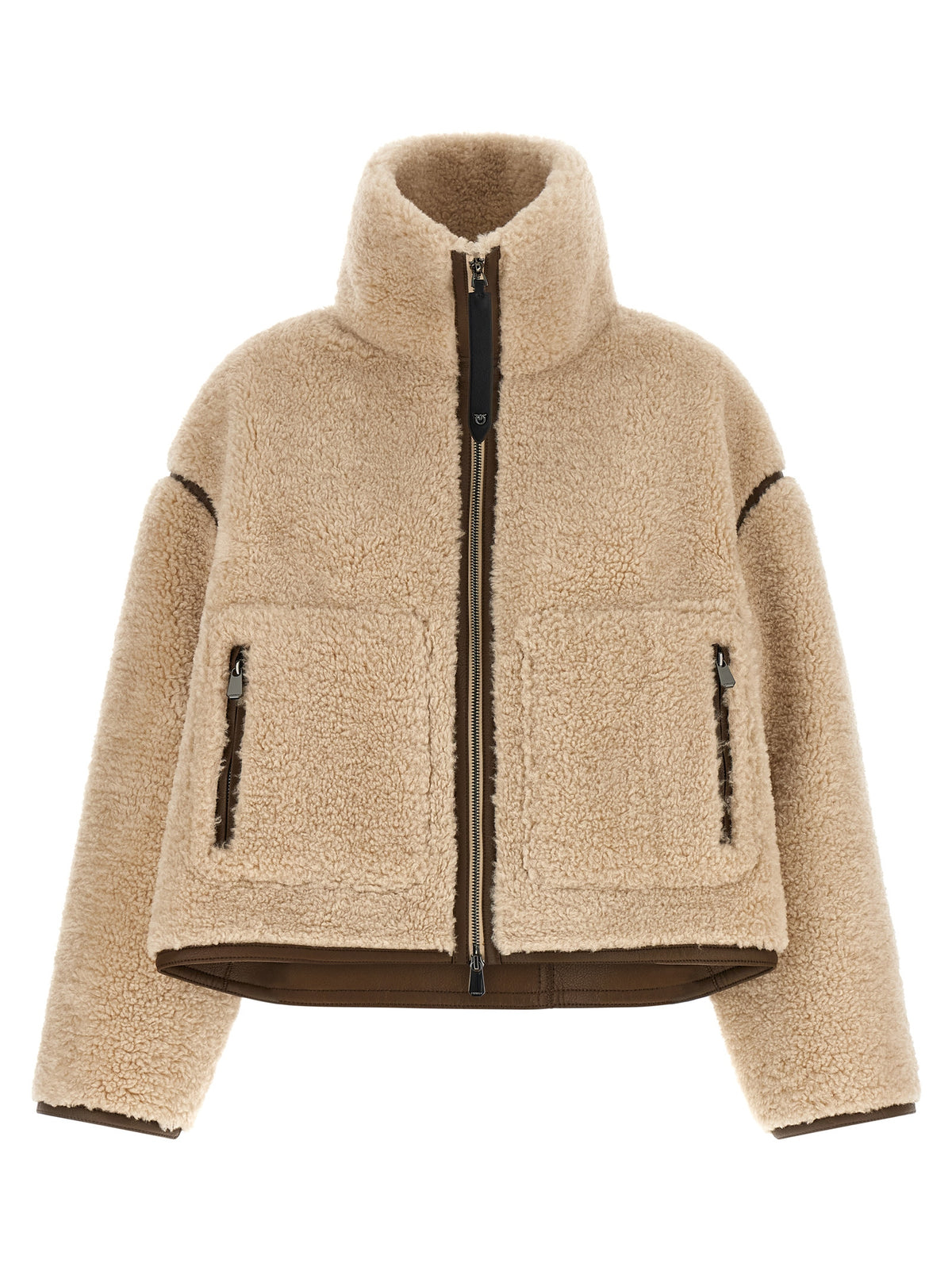 PINKO Beige Polyester Full-Length Women's Jacket