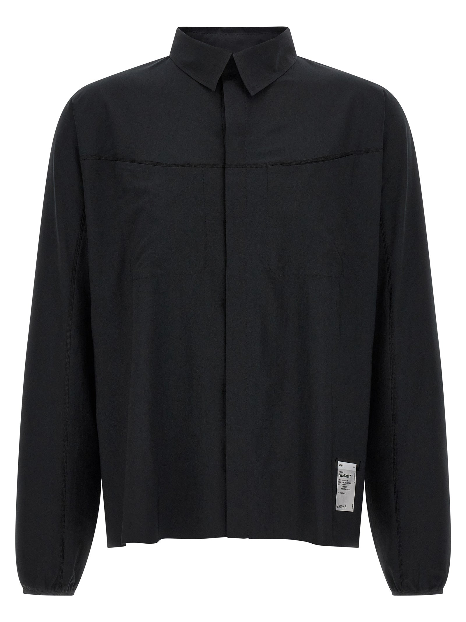 SATISFY Black Polyester Men's Blouse
